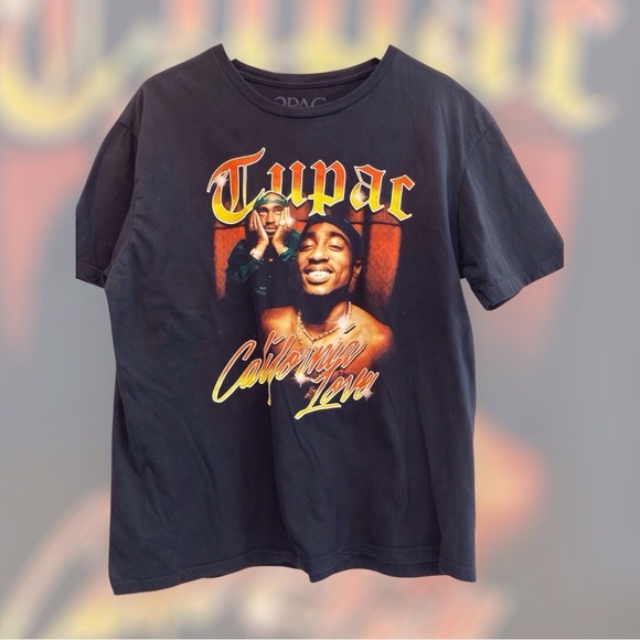2Pac Other - Tupac “California Love” Black Graphic Tee — Size L Men’s streetwear Y2K